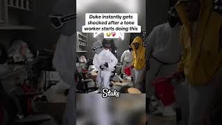 Duke instantly gets shocked after a tone worker stars doing this #duke