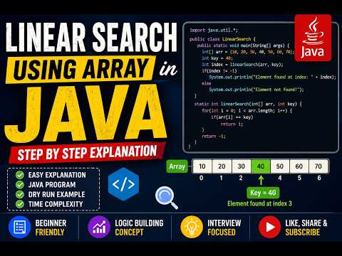 Linear Search Using Array in Java