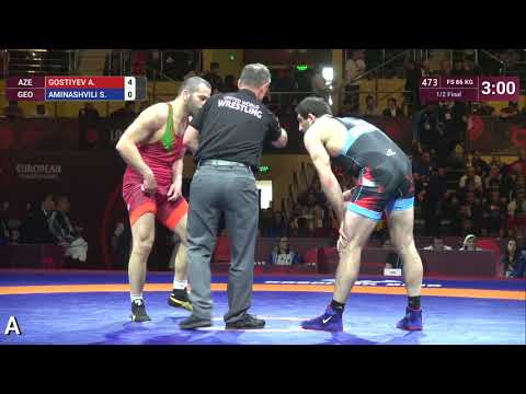 1/2 FS - 86 kg: A. GOSTIYEV (AZE) v. S. AMINASHVILI (GEO)