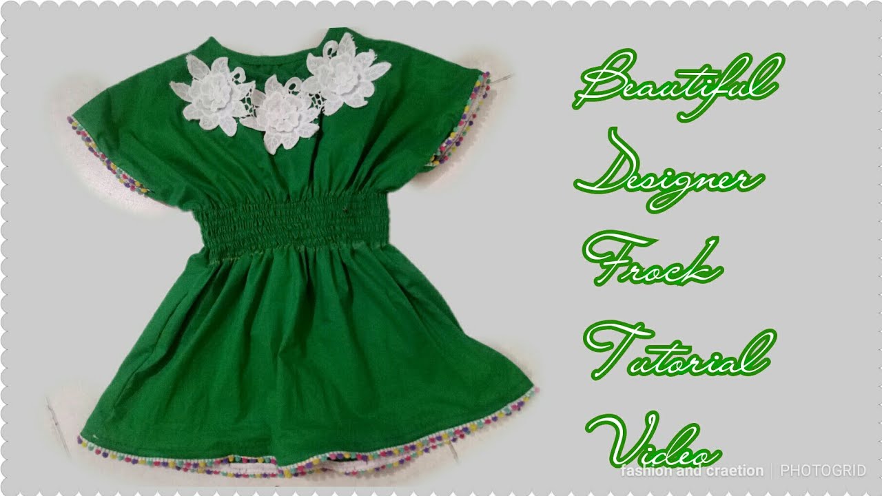 green colour baby frock