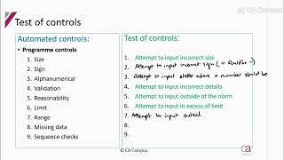 Performing - Part 4: Test of controls continued