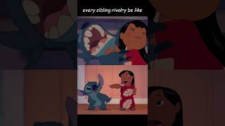 Every sibling rivalry be like 😹 ‘’She is touching me!” #LiloAndStitch #siblingrivalry #disney