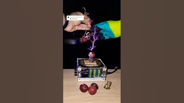 🍇 Mix: purple grape + tesla coil #experiment #fruit #physics