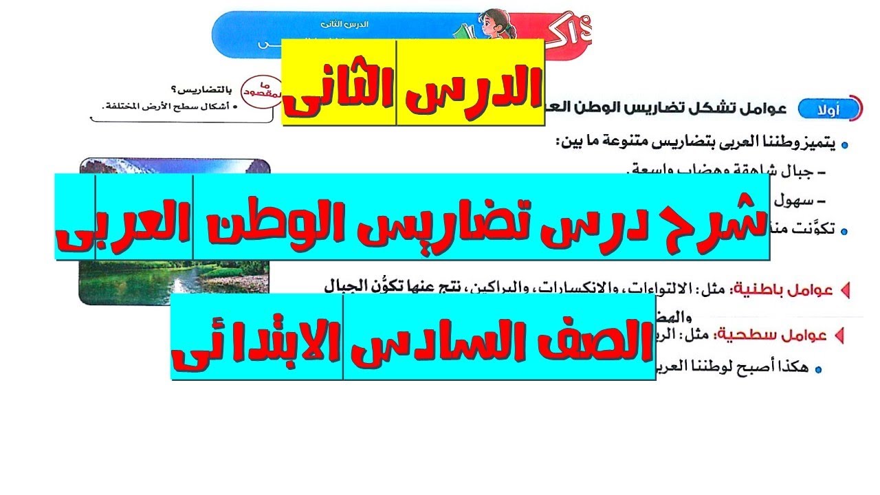 شرح تضاريس الوطن العربي الدرس الثانى  | دراسات سادسة ابتدائي 2026 | المنهج الجديد