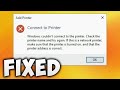 How To Fix Windows Couldn't Connect To The Printer Check The Printer Name And Try Again Error