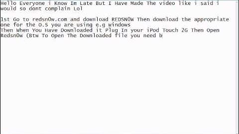 iPod Touch 2G Jailbreak Tutorial With Redsn0w Finally a Easy and Simple jailbreak