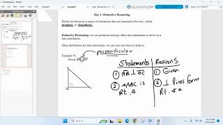 Honors Geometry BC Sept 26th - Unit 1 Day 1 - Deductive Reasoning