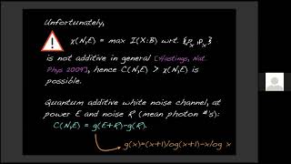 Andreas Winter: Energy-constrained diamond norms and the continuity of channel capacities...