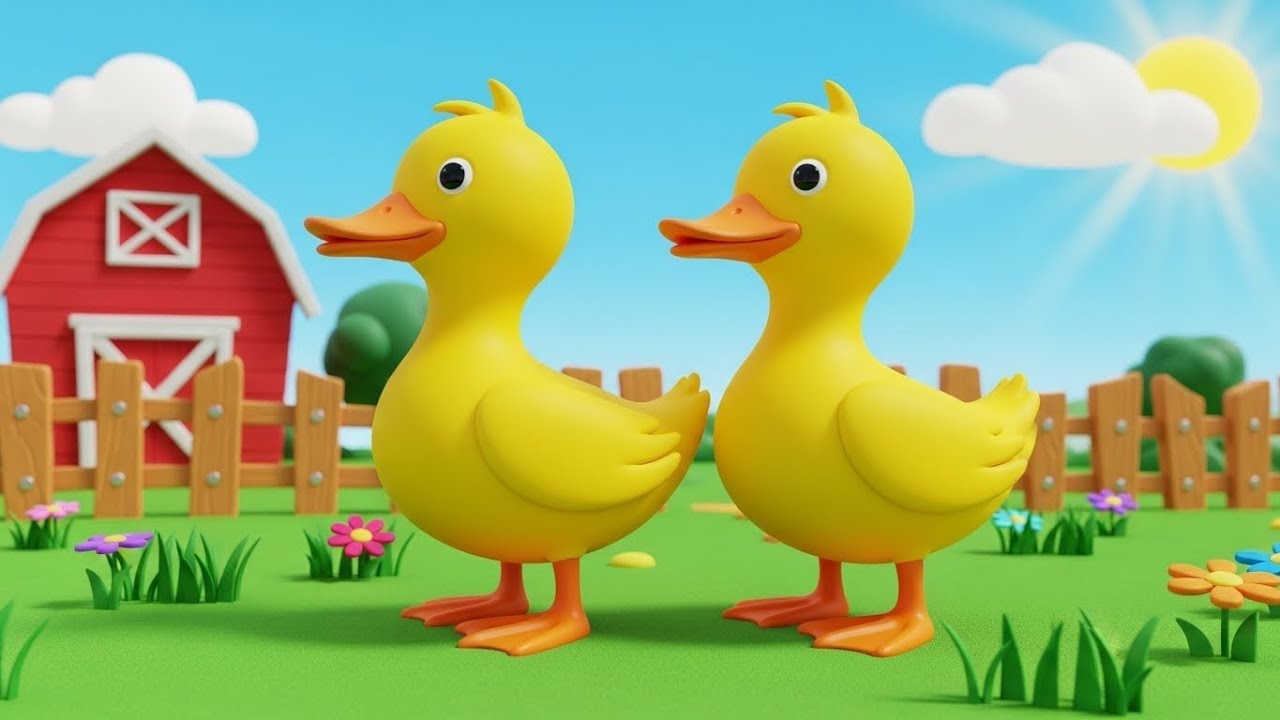 Counting Ducks on the Farm | kids nursery rhymes | Baby Song, Farm Animals Cartoon 🦆🌾🎵