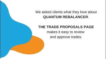 Trade Proposals Page in Quantum Rebalancer #FeatureFriday