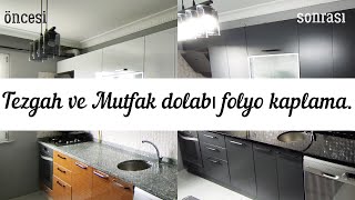 TUZLA, TEZGAH VE DOLAP FOLYO KAPLAMA  #folyokaplama#tezgahdolapfolyokaplama#vlog