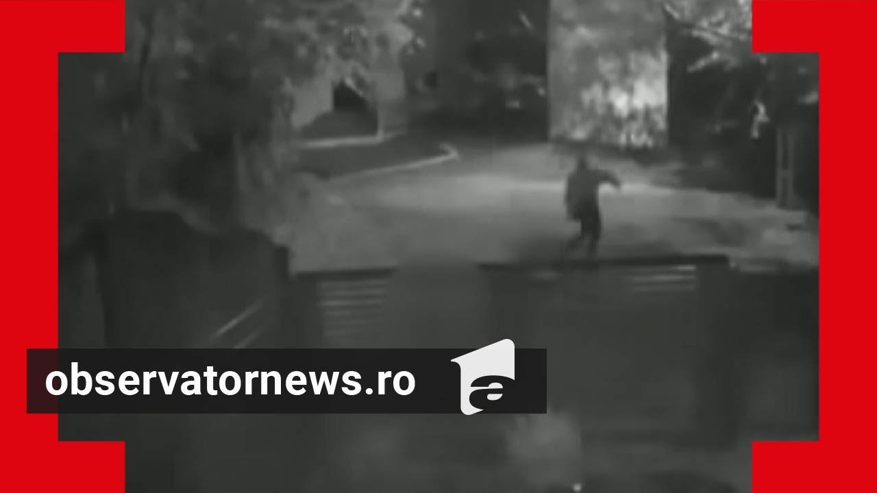 Momentul când bărbatul din Teleorman o urmăreşte şi o ucide pe Mihaela în faţa copilului lor