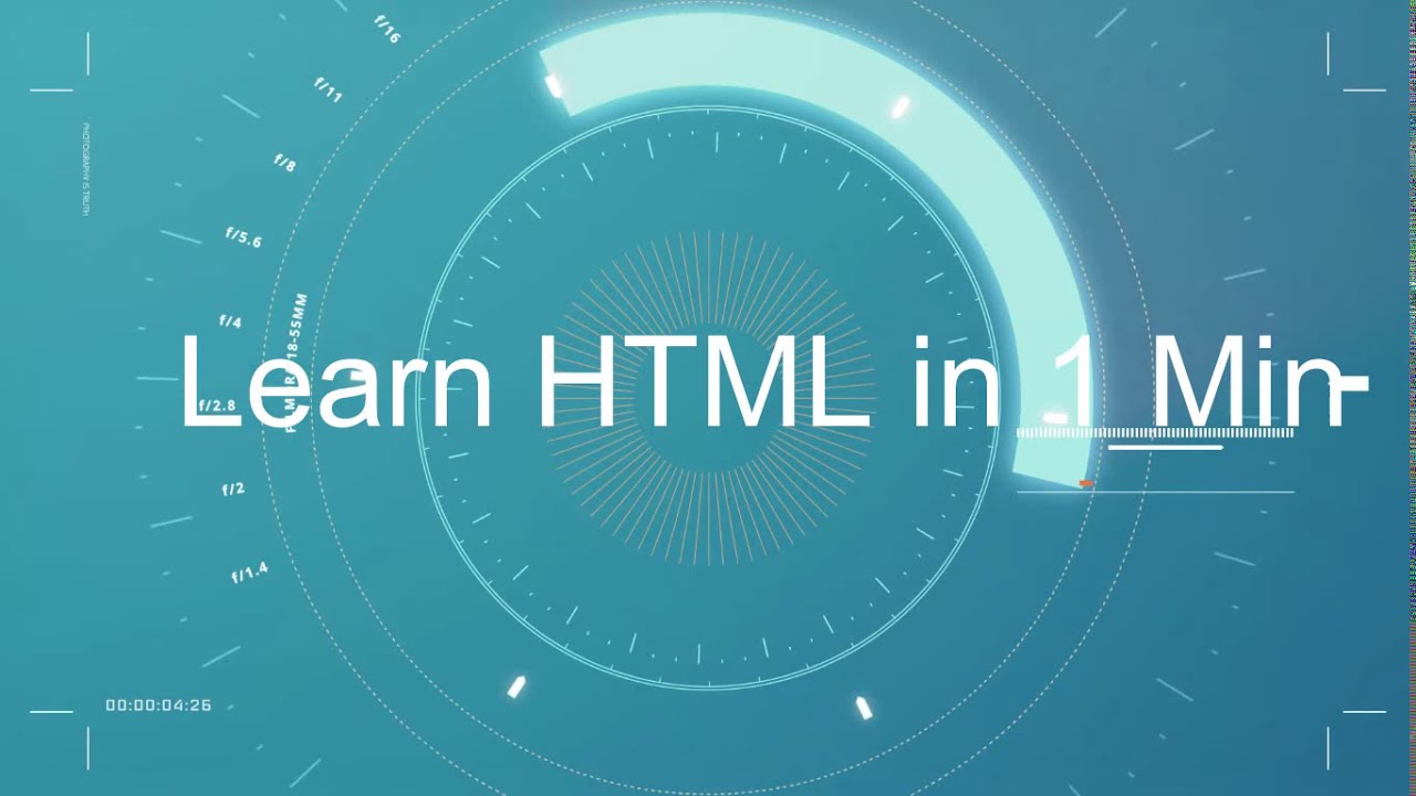 1 Min Code - Getting started with HTML | Tutorial for Beginners | Learn ...