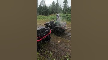 Outlander 650 XT Sends It #canam #outlander #quadding #skeg #mudhole #borealforest #backcountry