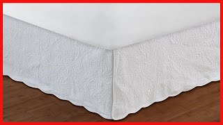 Greenland Home Paisley Quilted Bed Skirt Queen White
