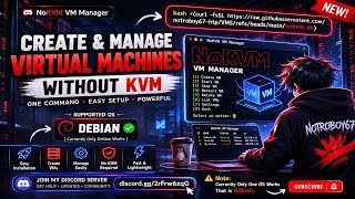 🚀 Create VPS/VM Without KVM Using One Command | NoKVM VM Manager | Linux