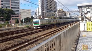 E233系3000番台コツE-06編成 湘南新宿ライン横須賀線直通逗子行き 東神奈川駅通過