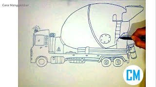 Cara Menggambar Mobil Molen // Truk Molen