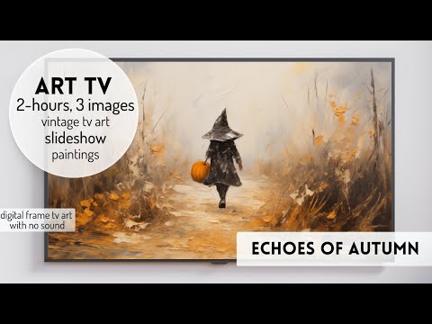Halloween Screensaver Vintage Halloween TV Art Witch Autumn Art TV Fall Frame Art Fall Slideshow