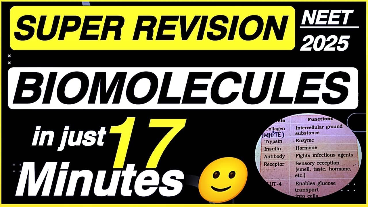 Biomolecules class 11 Biology one shot ll Biomolecules NCERT line by ...