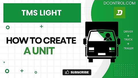 TMS Light | How to create a unit | dcontrol.com