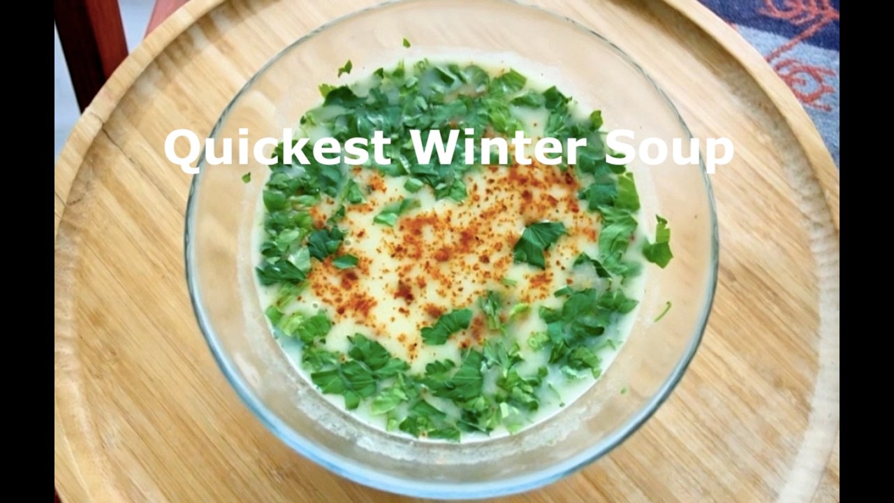 Vegan winter soup with 3 ingredients
