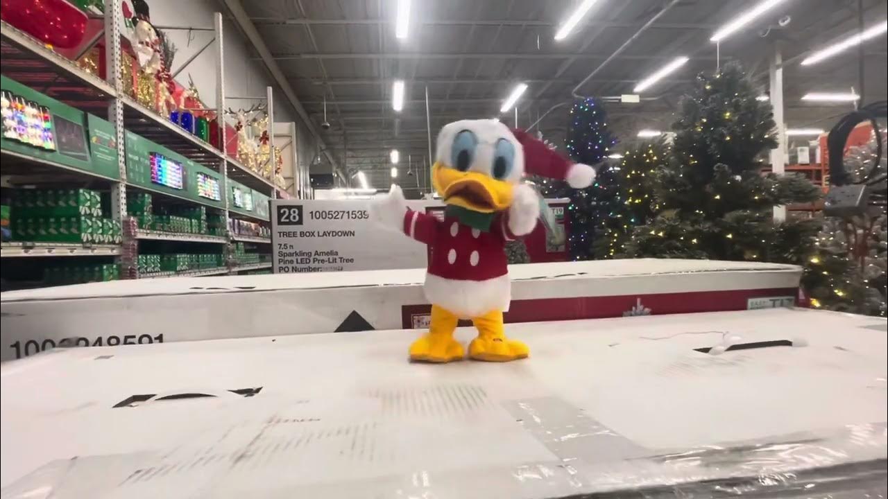 Gemmy 2024 animated plush side stepper christmas donald duck youtube