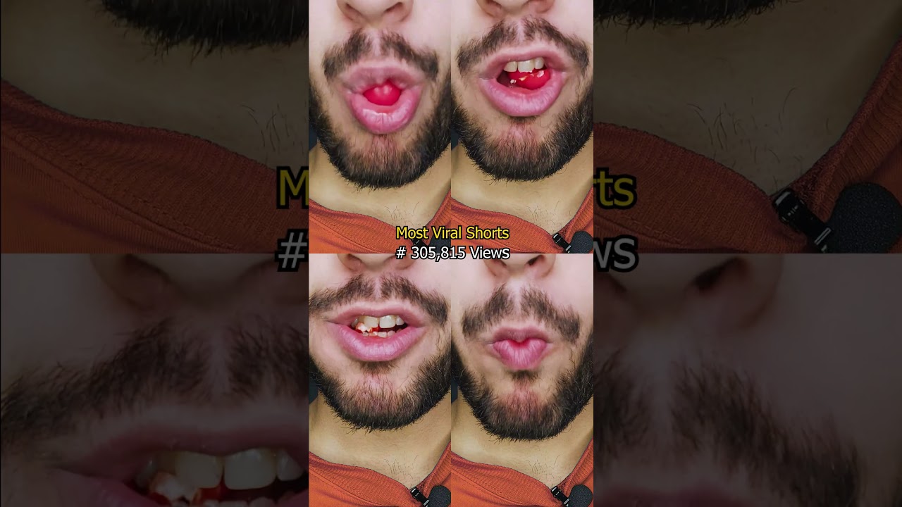 Red Gummy Gumball StrawBerry Flavoure Soothing ASMR Chewing! 