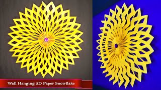 Simple Wall Hanging 3D Paper Snowflake - Easy Home Decoration Ideas - DIY Paper Crafts