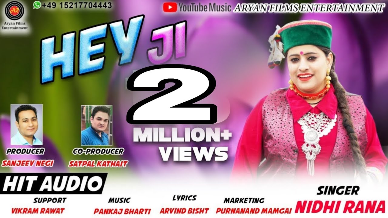 NEW GARHWALI SONG  Hey ji  Singer Nidhi Rana  Aryan Films Entertainment