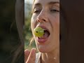 😱 Wait.. did that gooseberry just explode in her mouth #ASMR #OddlySatisfying #FruitASMR #Satisfying