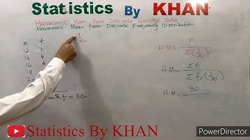 Harmonic Mean from Discrete Grouped Data or Discrete Frequency Distribution
