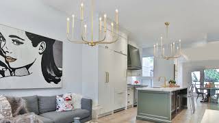 LNC Simple Champagne Metal Chandelier - 8 Lights