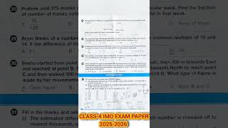 Class-4 IMO EXAM PAPER 2025-2026|| #imo #olympiad #grade4 #homeschool #ipm #trending