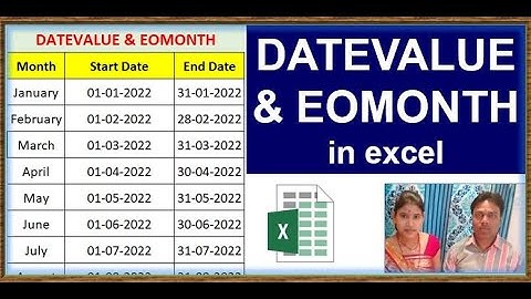 eomonth function in excel | datevalue function in excel| excel