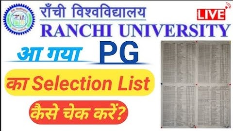Ranchi University PG merit List kaise check kare // Chancellor Portal// @onlinevikash2025