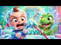 Brush Brush Dino Teeth Song | Nursery Rhyme & Baby Song for Kids | Brush Your Teeth Song Healthy