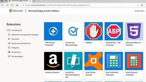 Instalando extensões - Microsoft Edge Chromium