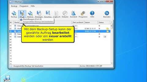 Z-DBackup Programmfenster