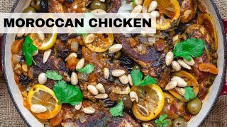 Moroccan Chicken Recipe | Easy Chicken Recipe with Olives, Apricots and Lemons!