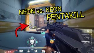 12 HP -- NEON vs. NEON PENTAKILL | #valorant #shorts #pentakill