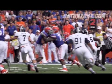 Gator teammates blocking each other vs Georgia Southern