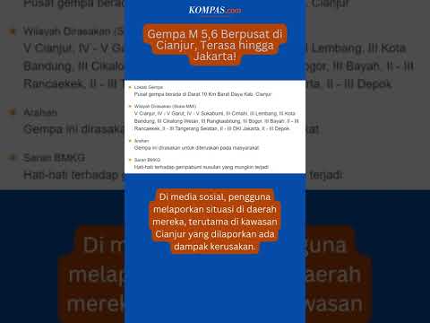 Gempa M 5,6 Guncang Cianjur, Terasa hingga Jakarta!