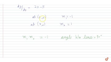 Angle between the tangents to the curve y = `x^2 - 5x + 6` at the points (2,0) and (3,0) is :