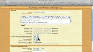 Demonstration how to create a database in Moodle - Part 1