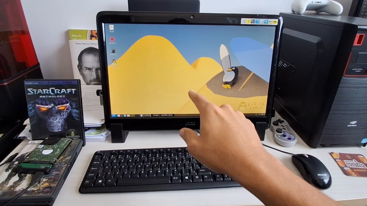 Loc-OS Linux - Testando direto do PENDRIVE!!! -  Projeto All in One Velho AOC Episódio 8