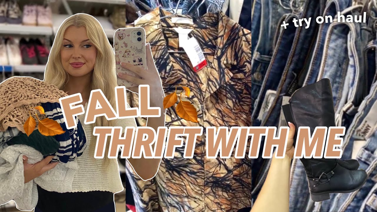 THRIFT WITH ME FOR FALL🍂 + THRIFT HAUL *new fall wardrobe* - YouTube