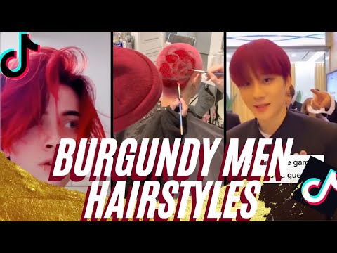 How To Burgundy Red Maroon Hair Color For Boys Mens ???? TikTok Compilation Popular 2020