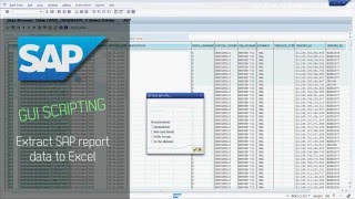 SAP GUI Scripting - Extract SAP report data to Excel