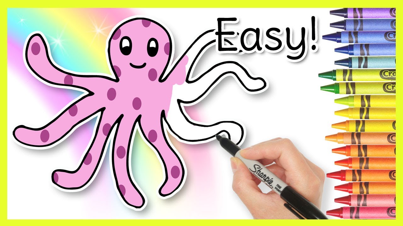 How to Draw an OCTOPUS! Kids Learning Videos - YouTube